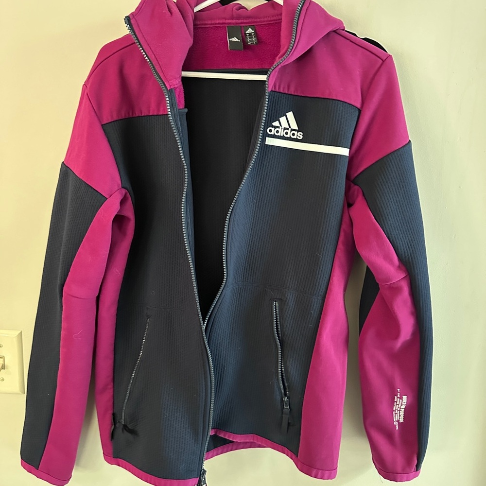 Adidas Fuchsia and Black Hoodie